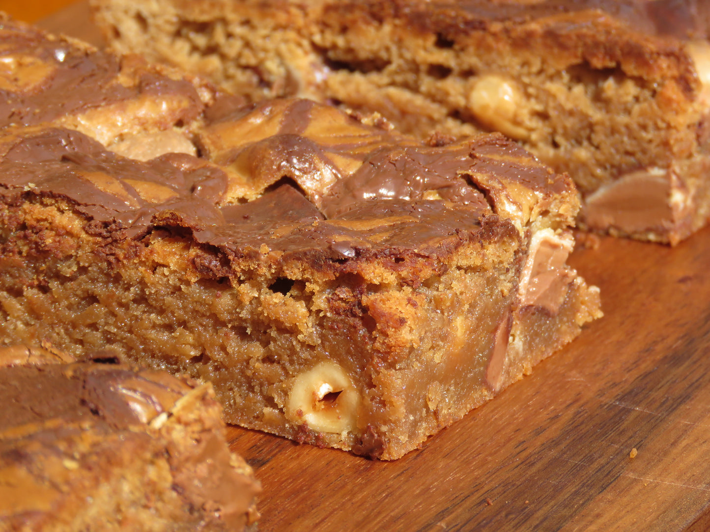 Roasted Hazelnut Cadbury Marble Nutella Fudge Blondies