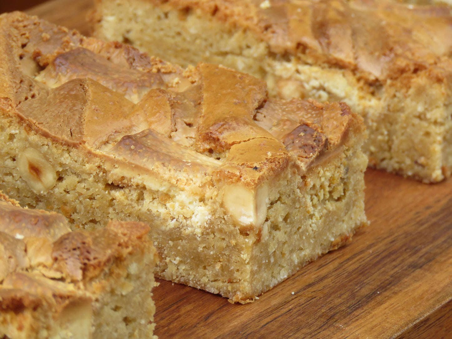 Roasted Hazelnut Leo Coco Coconut White Chocolate Blondies