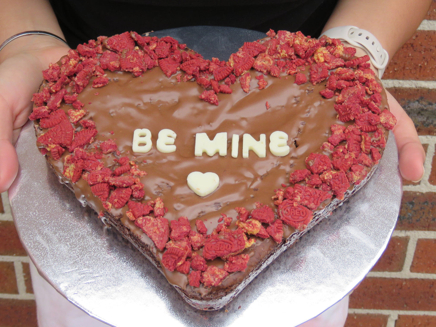 Valentine's Day Brownie and Blondie Heart Cake
